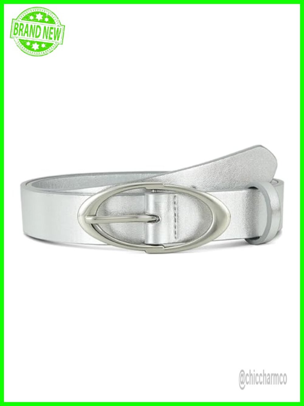 PU Leather Belt for Jeans Oval Buckle Waist Belt